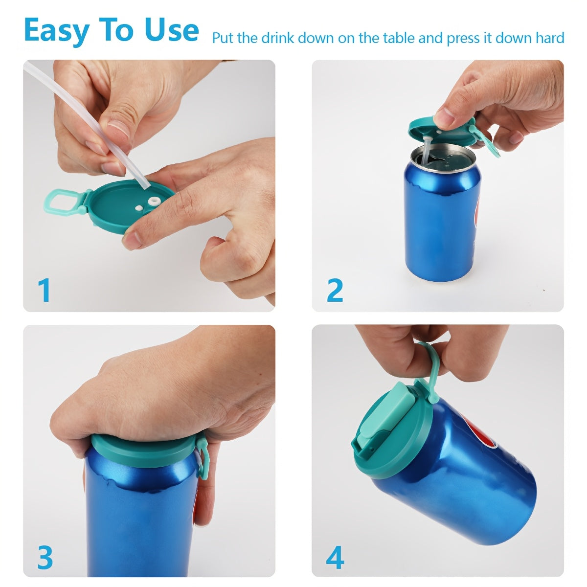 Zingg Lid - Reusable Can Lid With Built-In Straw
